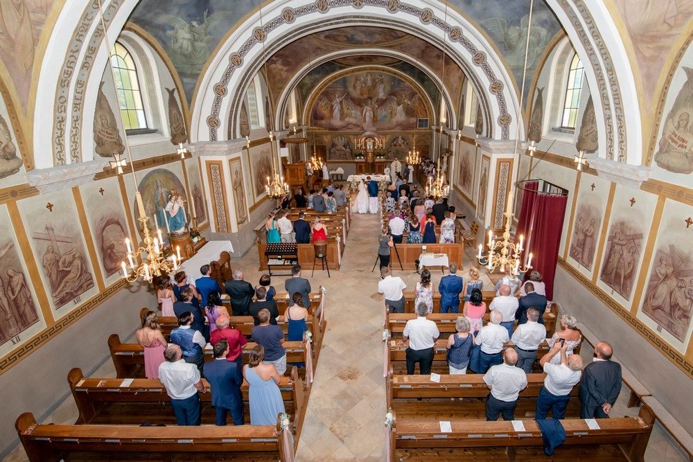 Hochzeitsfotografie: Trauung Kirche von oben – Photography Ruel, Ebreichsdorf